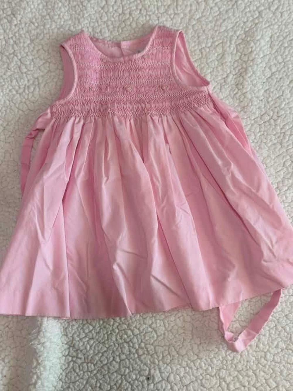 Pink Sleeveless Smocked Toddler Dress